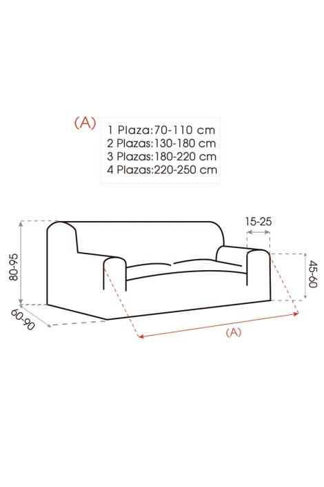 Medida Funda de Sofá Elástica Corfu