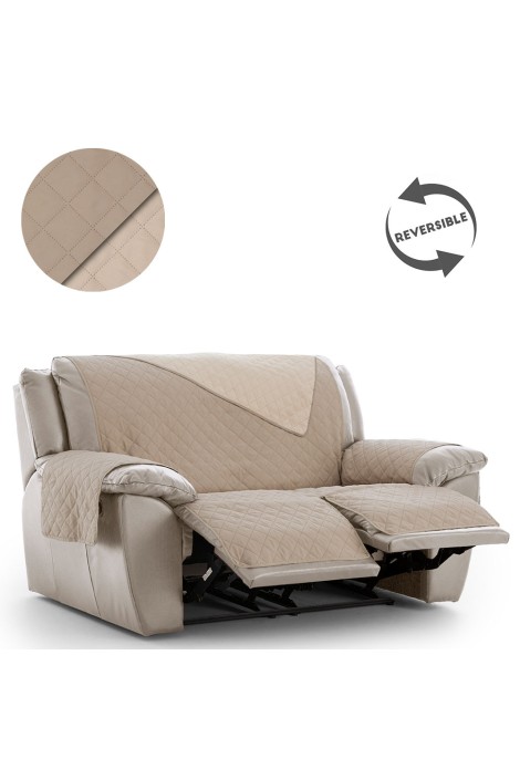 Cubre Sofá Relax reversible 2/3 Plazas beige