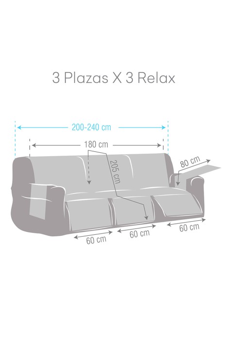 Cubre Sofá Relax 3x3 Plazas