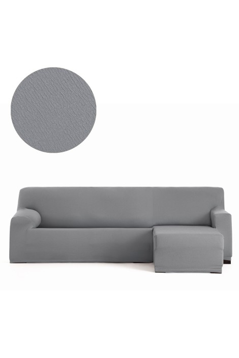 Funda Chaise Longue Bielástica Bronx Corto gris derecho