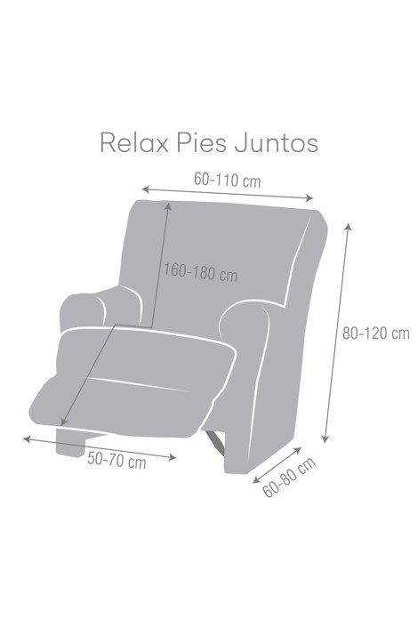 Medidas Funda Sofá Relax Pies Juntos Roc