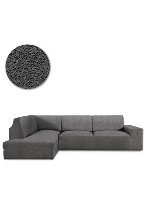 Funda Chaise Longue con Respaldo Rinconera Roc gris oscuro