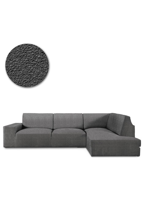 Funda Chaise Longue con Respaldo Rinconera Roc gris oscuro