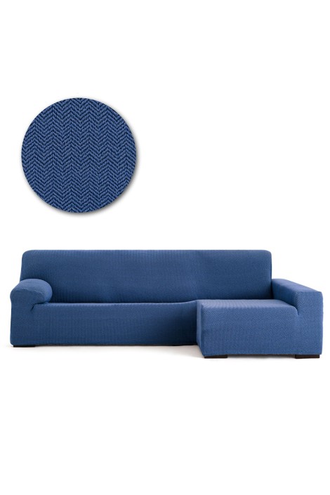 Funda chaise longue ajustable JAZ largo azul