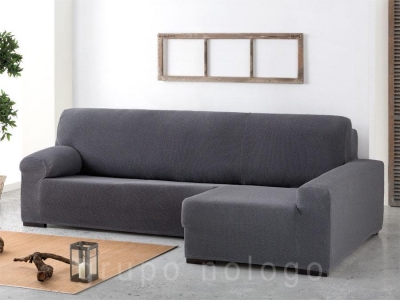 Funda para sofa chaise longue 240 cm brazo derecho - Leire - Color 06 Gris